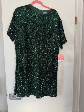 ARULA Emerald Green Sequin Short Dress